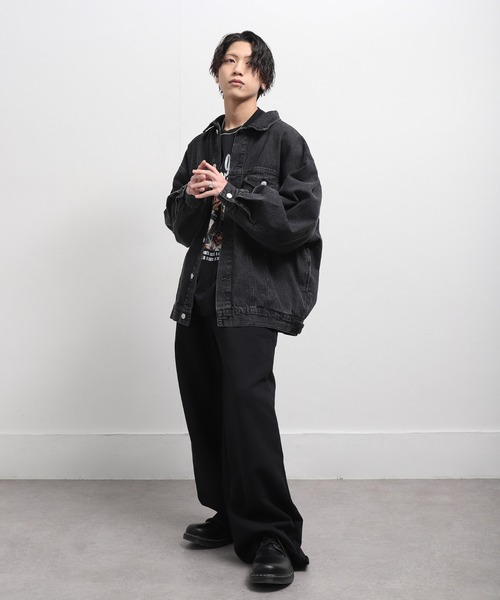 ZIP FIVE（ジップファイブ）の「【ZIP FIVE】 ビッグシルエット ケミカル / ネイビー デニム Gジャン / デニムジャケット（デニムジャケット・メンズ・ブラック/ネイビー/ブルー・FREE）」の16枚目の写真