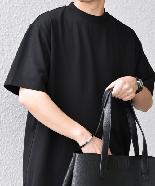 SHIPS any: デザイン リブ ハイゲージ ポンチ クルーネック Tシャツ