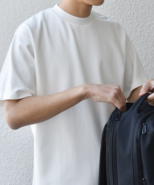 SHIPS any(シップス エニィ)の「SHIPS any: デザイン リブ ハイゲージ ポンチ クルーネック Tシャツ◇(Tシャツ/カットソー・メンズ・ダークグレー/ベージュ/ネイビー/ホワイト/ブラック/チャコールグレー・X-LARGE/LARGE/MEDIUM/SMALL)」の11枚目の写真