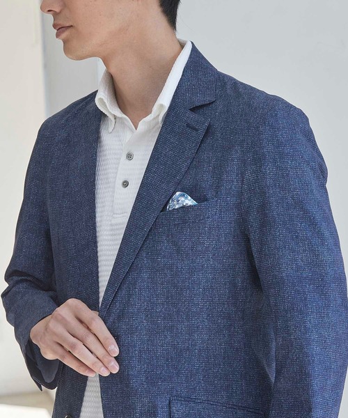 UNION STATION（ユニオンステーション）の「【セットアップ着用可能】メッシュメランジプリントテーラードジャケット（テーラードジャケット・メンズ・ネイビー/ブラック・S/M/L/LL）」の13枚目の写真