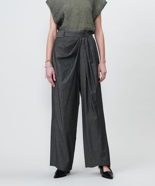 【新品・未使用】 ASTRAET （アストラット）テーパードパンツ ブラック セール】＜ASTRAET＞タックアップ ワイドテーパードパンツ