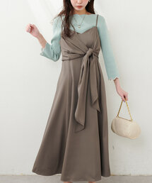 natural couture | osonoアシメカシュクールリボンキャミワンピース(ワンピース)