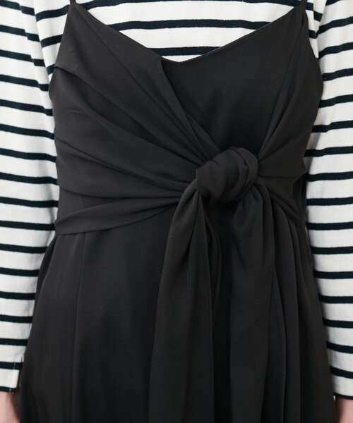 natural couture（ナチュラルクチュール）の「osonoアシメカシュクールリボンキャミワンピース（ワンピース・レディース・アイボリー/ブルー/モカ/ブラック・LARGE/MEDIUM）」の8枚目の写真