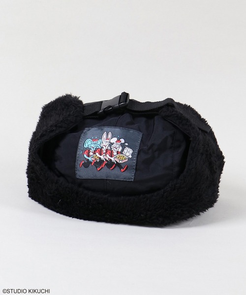 SPINNS（スピンズ）の「『どうぶつーズ』アビエーターキャップ（キャップ・レディース・ベージュ/ブラック・ONESIZE）」の7枚目の写真