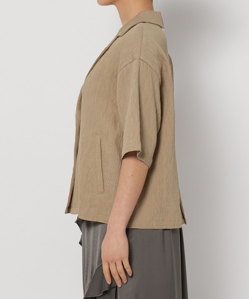 mysty woman(ミスティウーマン)の「ヨウリュウシャツジャケット 328294(テーラードジャケット・レディース・アイボリー/ダークベージュ/ブラック・FREE)」の11枚目の写真