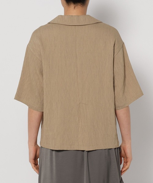 mysty woman(ミスティウーマン)の「ヨウリュウシャツジャケット 328294(テーラードジャケット・レディース・アイボリー/ダークベージュ/ブラック・FREE)」の12枚目の写真