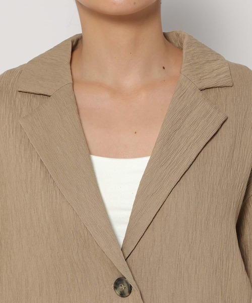 mysty woman(ミスティウーマン)の「ヨウリュウシャツジャケット 328294(テーラードジャケット・レディース・アイボリー/ダークベージュ/ブラック・FREE)」の13枚目の写真