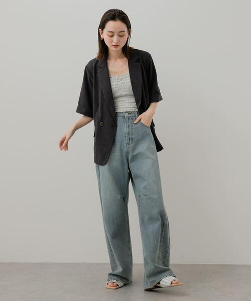 SENSE OF PLACE by URBAN RESEARCH（センスオブプレイスバイアーバンリサーチ）の「『UR TECH DRYLUXE』リネンライクジャケット（その他アウター・レディース・ライトベージュ/ネイビー/ブラウン/チャコールグレー・ONE）」の14枚目の写真