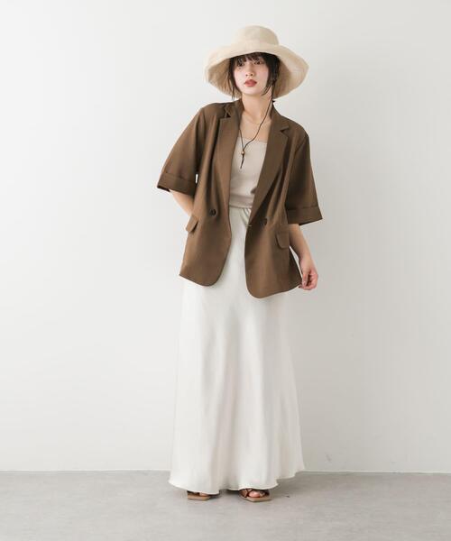 SENSE OF PLACE by URBAN RESEARCH（センスオブプレイスバイアーバンリサーチ）の「『UR TECH DRYLUXE』リネンライクジャケット（その他アウター・レディース・ライトベージュ/ネイビー/ブラウン/チャコールグレー・ONE）」の21枚目の写真