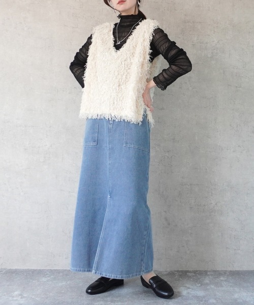 SELECT LEVERY(セレクトリベリー)の「スモッキングレースハイネックプルオーバー(Tシャツ/カットソー・レディース・ブラック/オフホワイト/ナチュラル・MEDIUM)」の18枚目の写真
