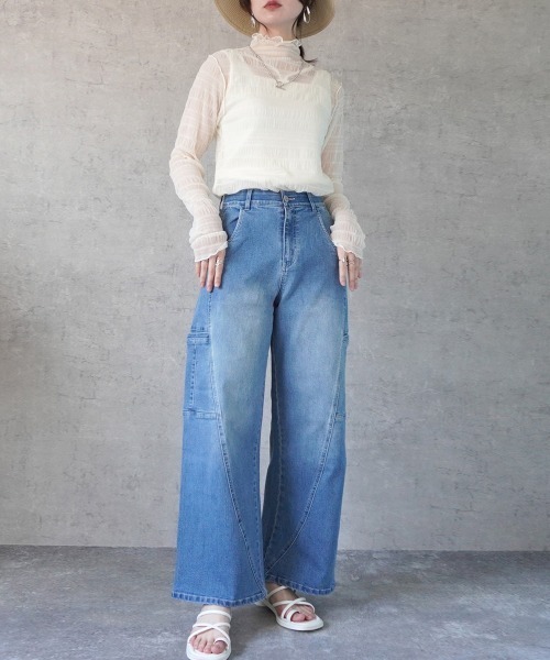 SELECT LEVERY(セレクトリベリー)の「スモッキングレースハイネックプルオーバー(Tシャツ/カットソー・レディース・ブラック/オフホワイト/ナチュラル・MEDIUM)」の21枚目の写真