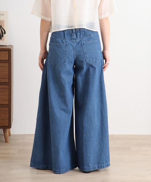 atONE（アットワン）の「デニムバギーパンツ（デニムパンツ・レディース・ネイビー/ブルー・3L/LL/L/M/4L）」の17枚目の写真