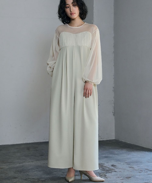 セール】チュールドッキング オールインワン 結婚式 パンツドレス セール】チュールドッキング オールインワン 結婚式 パンツドレス