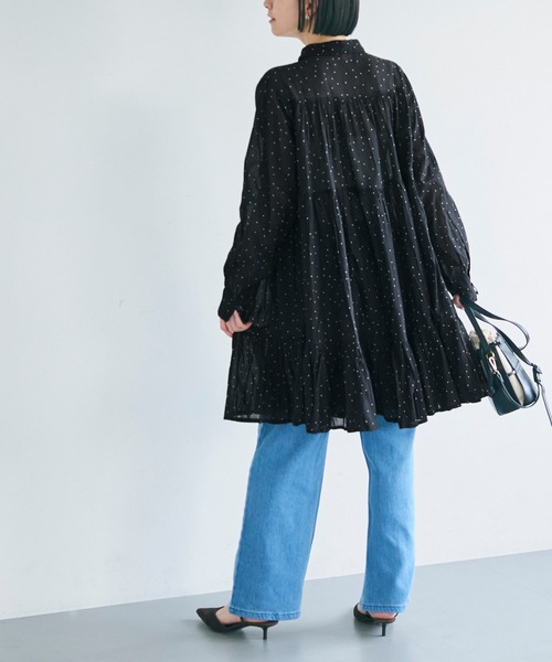 coca(coca)(コカ)の「【WEB限定セール】ティアードチュニック(シャツ/ブラウス・レディース・ホワイト/ドット・S/L/M)」の11枚目の写真