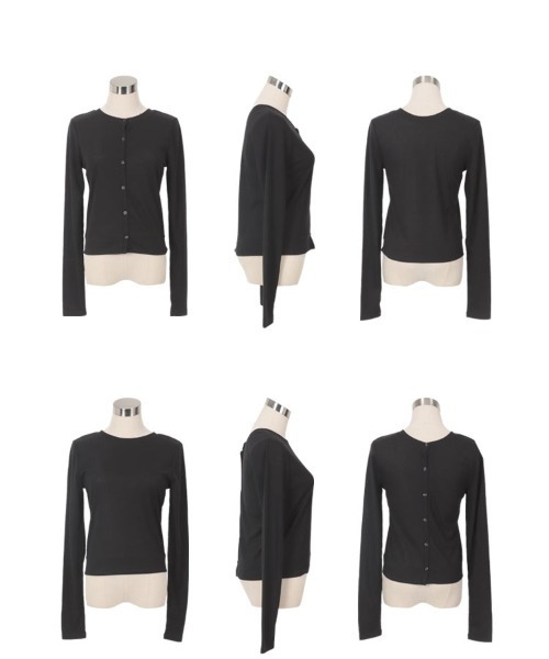 KOBE LETTUCE（コウベレタス）の「前後2wayシアーリブカットソーカーディガン（カーディガン/ボレロ・レディース・ホワイト/ピンク/イエロー/ブラック/ブルー・M）」の11枚目の写真