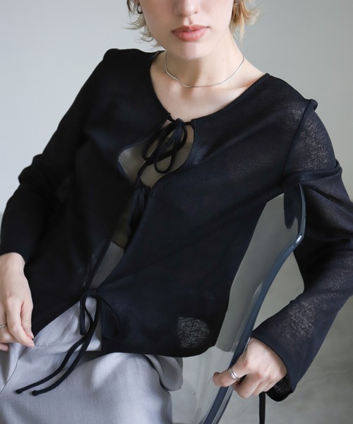 2WAYリボンスラブシアートップス（Tシャツ/カットソー）｜select MOCA