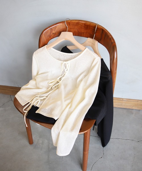 2WAYリボンスラブシアートップス（Tシャツ/カットソー）｜select MOCA