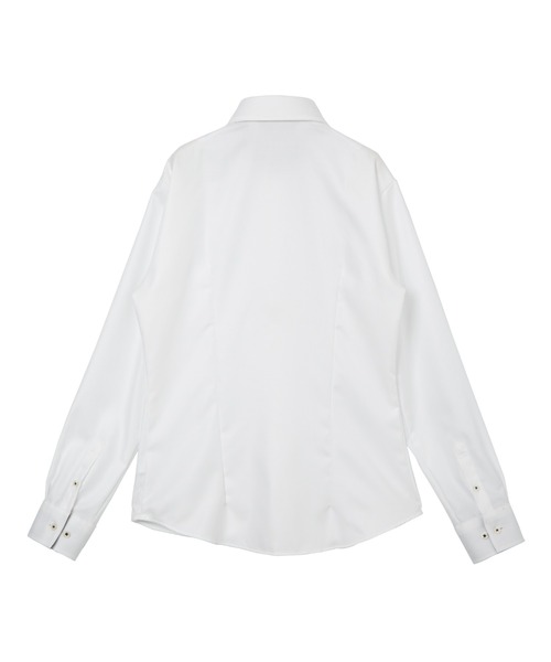 TOKYO SHIRTS(トウキョウシャツ)の「超形態安定ノーアイロン レギュラー 長袖ビジネスワイシャツ(ビジネスシャツ・レディース・ホワイト・S/M/L/LL/XL)」の2枚目の写真