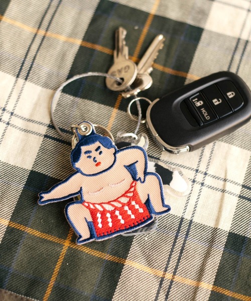 ニューレトロ スティッチワークキーホルダー 刺繍 キーリング