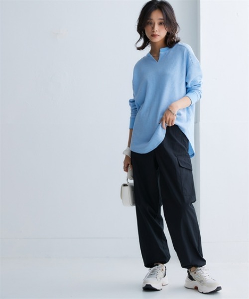 nissen（ニッセン）の「軽くてやわらか綿ナイロンカーゴパンツ(接触冷感・UVカット)＜大きいサイズ有＞（カーゴパンツ・レディース・ピンク/グリーン/ブラック・LL/S/3L/M/L）」の6枚目の写真