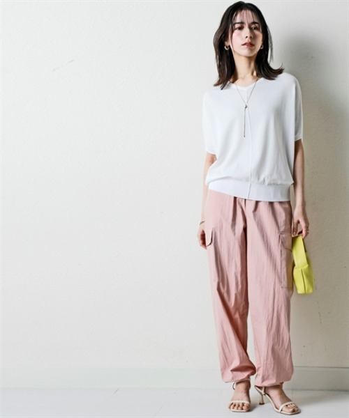 nissen（ニッセン）の「軽くてやわらか綿ナイロンカーゴパンツ(接触冷感・UVカット)＜大きいサイズ有＞（カーゴパンツ・レディース・ピンク/グリーン/ブラック・LL/S/3L/M/L）」の12枚目の写真