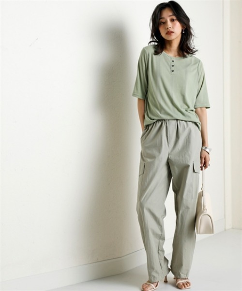 nissen（ニッセン）の「軽くてやわらか綿ナイロンカーゴパンツ(接触冷感・UVカット)＜大きいサイズ有＞（カーゴパンツ・レディース・ピンク/グリーン/ブラック・LL/S/3L/M/L）」の9枚目の写真