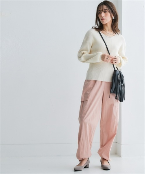 nissen（ニッセン）の「軽くてやわらか綿ナイロンカーゴパンツ(接触冷感・UVカット)＜大きいサイズ有＞（カーゴパンツ・レディース・ピンク/グリーン/ブラック・LL/S/3L/M/L）」の13枚目の写真