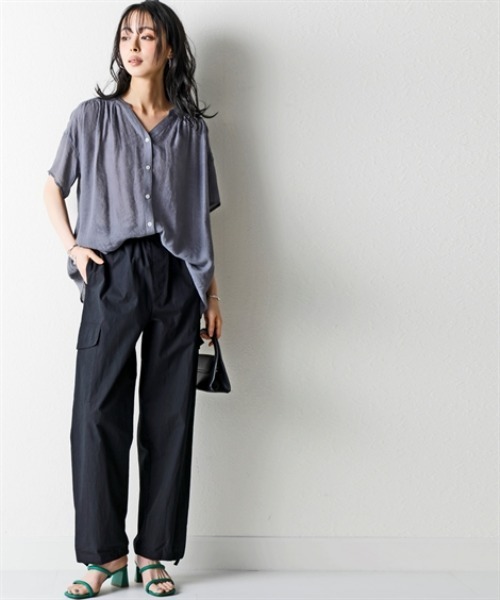 nissen（ニッセン）の「軽くてやわらか綿ナイロンカーゴパンツ(接触冷感・UVカット)＜大きいサイズ有＞（カーゴパンツ・レディース・ピンク/グリーン/ブラック・LL/S/3L/M/L）」の5枚目の写真