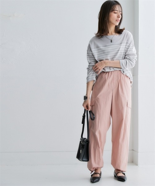 nissen（ニッセン）の「軽くてやわらか綿ナイロンカーゴパンツ(接触冷感・UVカット)＜大きいサイズ有＞（カーゴパンツ・レディース・ピンク/グリーン/ブラック・LL/S/3L/M/L）」の14枚目の写真