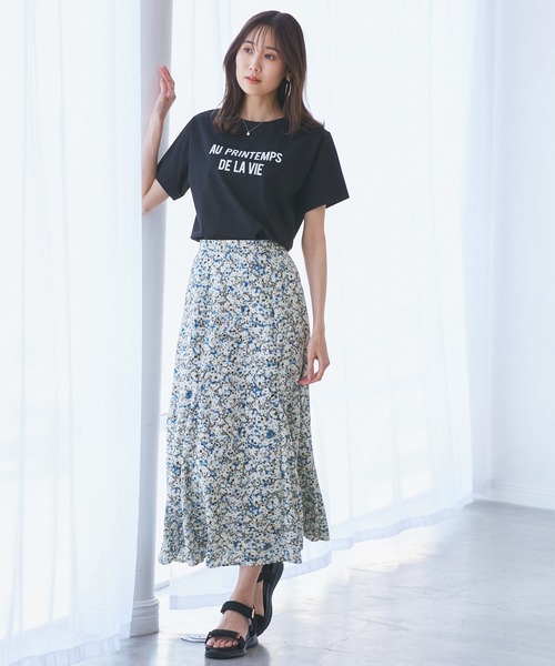 emur/エミュール】マーガレット柄ナロースカート（スカート）｜ROPE
