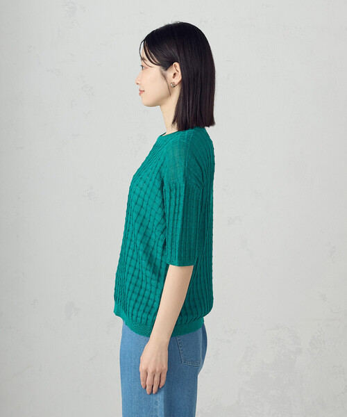 COMME CA ISM(コムサイズム)の「【セットアイテム】チェック柄ニットT+タンクトップ(ニット/セーター・レディース・ネイビー/ターコイズブルー/アイボリー・FREE)」の14枚目の写真