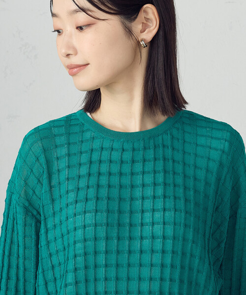 COMME CA ISM(コムサイズム)の「【セットアイテム】チェック柄ニットT+タンクトップ(ニット/セーター・レディース・ネイビー/ターコイズブルー/アイボリー・FREE)」の16枚目の写真