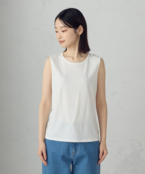 COMME CA ISM(コムサイズム)の「【セットアイテム】チェック柄ニットT+タンクトップ(ニット/セーター・レディース・ネイビー/ターコイズブルー/アイボリー・FREE)」の19枚目の写真
