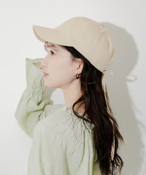 SMELLY(スメリー)の「バックリボンキャップ(キャップ・レディース・ブラック/ベージュ・-)」の3枚目の写真