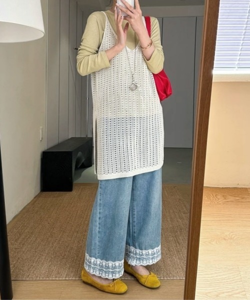 gossip!ロサンゼルス(ゴシップロサンゼルス)の「ヴィンテージ キャミワンピース レイヤード 日常&シンプル(キャミソール・レディース・ホワイト/グリーン/ブラック・FREE)」の6枚目の写真
