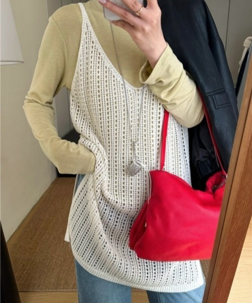 gossip!ロサンゼルス(ゴシップロサンゼルス)の「ヴィンテージ キャミワンピース レイヤード 日常&シンプル(キャミソール・レディース・ホワイト/グリーン/ブラック・FREE)」の7枚目の写真