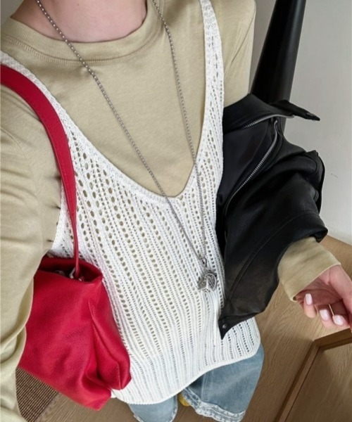 gossip!ロサンゼルス(ゴシップロサンゼルス)の「ヴィンテージ キャミワンピース レイヤード 日常&シンプル(キャミソール・レディース・ホワイト/グリーン/ブラック・FREE)」の10枚目の写真