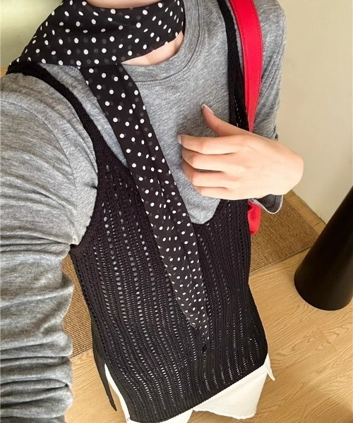 gossip!ロサンゼルス(ゴシップロサンゼルス)の「ヴィンテージ キャミワンピース レイヤード 日常&シンプル(キャミソール・レディース・ホワイト/グリーン/ブラック・FREE)」の12枚目の写真