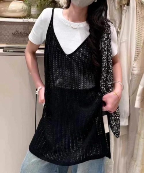 gossip!ロサンゼルス(ゴシップロサンゼルス)の「ヴィンテージ キャミワンピース レイヤード 日常&シンプル(キャミソール・レディース・ホワイト/グリーン/ブラック・FREE)」の15枚目の写真