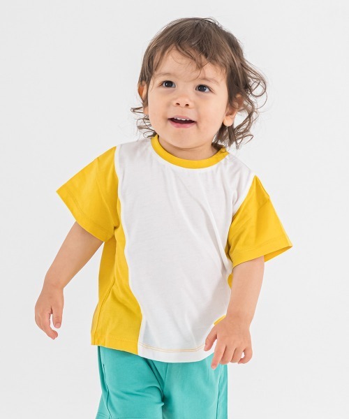 moimoln（モイモルン）の「【SOFT&】カラーコンボTシャツ（Tシャツ/カットソー・キッズ・ブラウン/パープル/イエロー・90cm/100cm/110cm/120cm）」の3枚目の写真