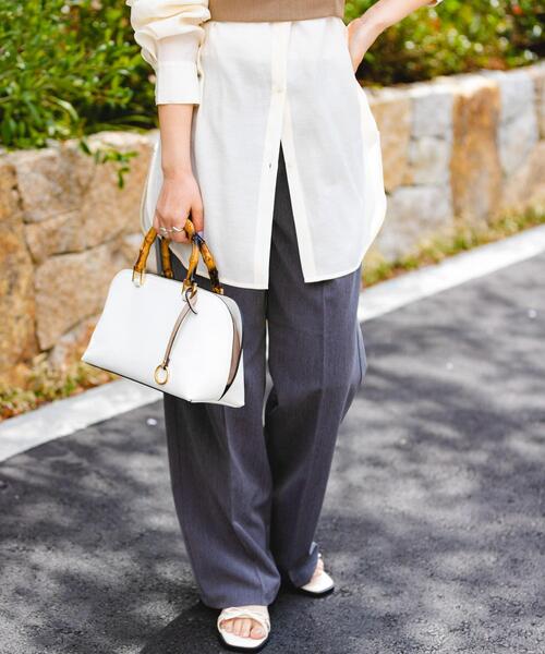 RODE SKO（ロデスコ）の「バンブー風ヨコナガバッグ（ハンドバッグ・レディース・ホワイト/グレー・ONE）」の11枚目の写真