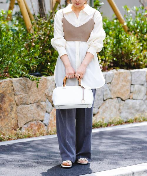 RODE SKO（ロデスコ）の「バンブー風ヨコナガバッグ（ハンドバッグ・レディース・ホワイト/グレー・ONE）」の12枚目の写真