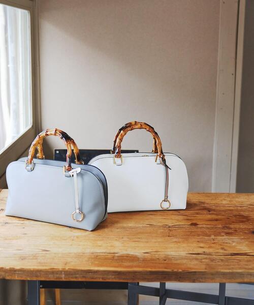 RODE SKO（ロデスコ）の「バンブー風ヨコナガバッグ（ハンドバッグ・レディース・ホワイト/グレー・ONE）」の15枚目の写真