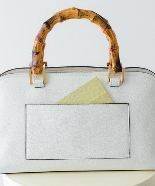 RODE SKO（ロデスコ）の「バンブー風ヨコナガバッグ（ハンドバッグ・レディース・ホワイト/グレー・ONE）」の17枚目の写真