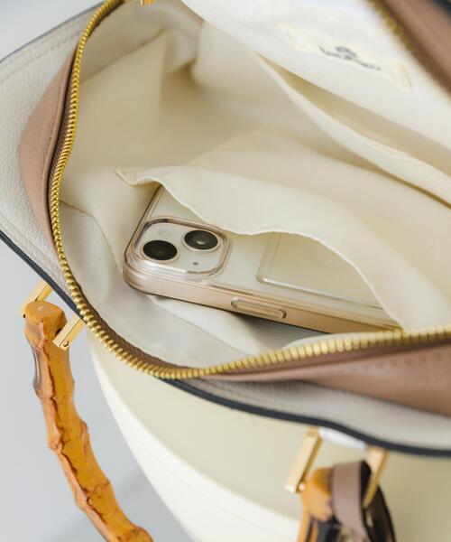 RODE SKO（ロデスコ）の「バンブー風ヨコナガバッグ（ハンドバッグ・レディース・ホワイト/グレー・ONE）」の18枚目の写真