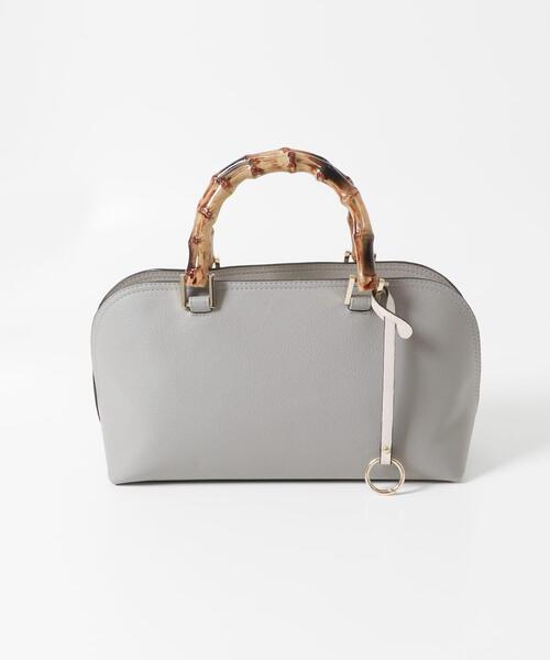 RODE SKO（ロデスコ）の「バンブー風ヨコナガバッグ（ハンドバッグ・レディース・ホワイト/グレー・ONE）」の4枚目の写真