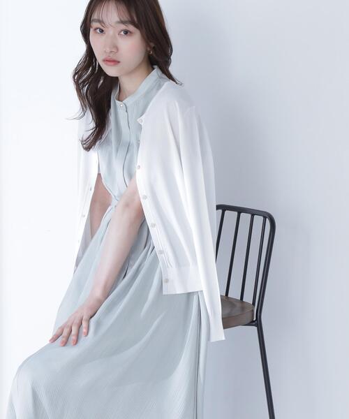 NATURAL BEAUTY BASIC（ナチュラルビューティーベーシック）の「◇レーヨンナイロンカーディガン（カーディガン/ボレロ・レディース・ブラック/オフホワイト/ブルー・FREE）」の2枚目の写真