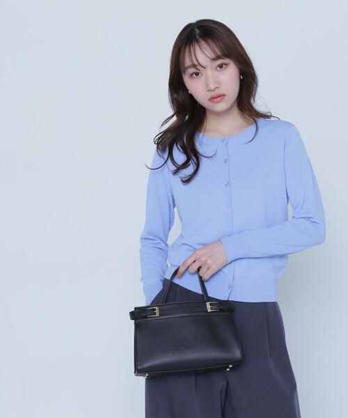 NATURAL BEAUTY BASIC（ナチュラルビューティーベーシック）の「◇レーヨンナイロンカーディガン（カーディガン/ボレロ・レディース・ブラック/オフホワイト/ブルー・FREE）」の3枚目の写真