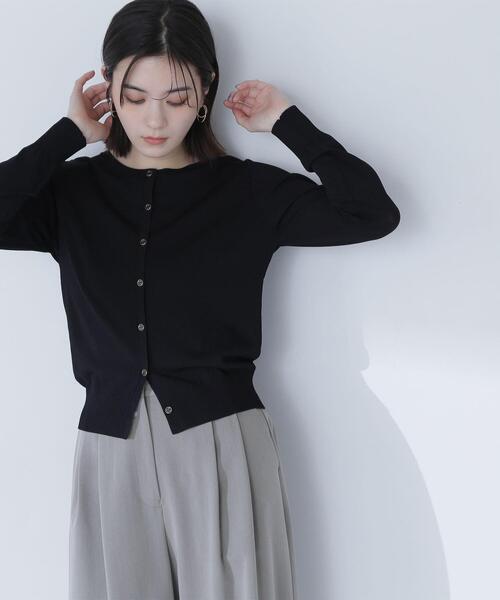 NATURAL BEAUTY BASIC（ナチュラルビューティーベーシック）の「◇レーヨンナイロンカーディガン（カーディガン/ボレロ・レディース・ブラック/オフホワイト/ブルー・FREE）」の6枚目の写真