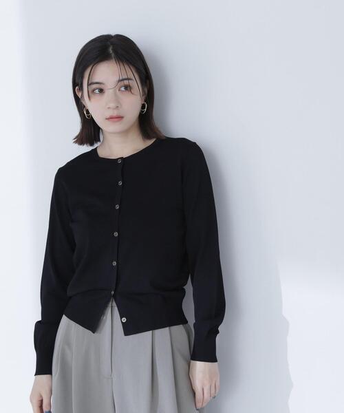 NATURAL BEAUTY BASIC（ナチュラルビューティーベーシック）の「◇レーヨンナイロンカーディガン（カーディガン/ボレロ・レディース・ブラック/オフホワイト/ブルー・FREE）」の8枚目の写真